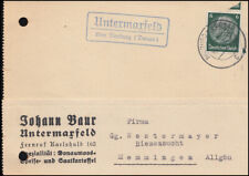 Landpost Untermaxfeld über NEUBURG (DONAU) 30.1.42 auf Postkarte EF 6 Pf.