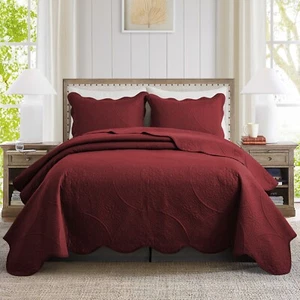 3 Piece Floral Bedspread Bedding Set Coverlet Queen King Size Quilted Bed Throw - Picture 1 of 110
