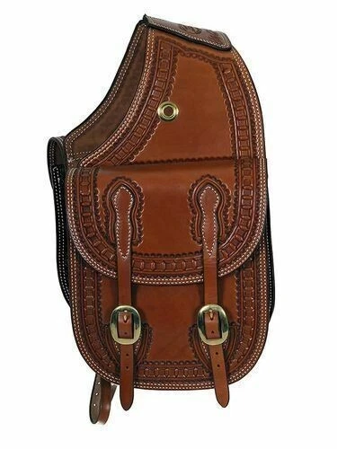 Sacoche de selle de cheval Western en cuir de vache véritable 10 L x 10 L x 3... - Photo 1/3