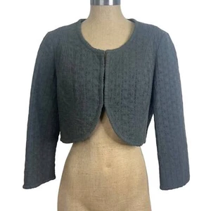 Wrap London Gray Quilted Bolero Jacket with Hook/Eye Closure SZ EU 38 - Picture 1 of 8