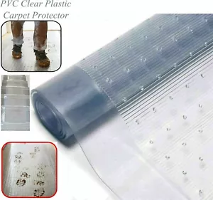 PVC Clear Plastic Carpet Protector Heavy Duty Mud Hallway Stairs 2'2 x 5ft - Picture 1 of 12