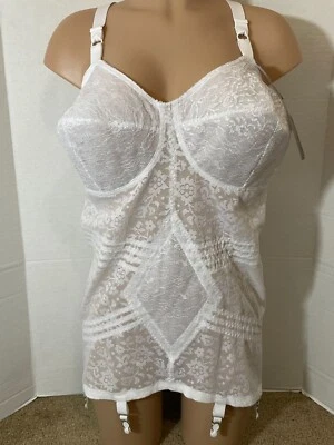 46D RAGO Lace CORSELETTE 6 Garters Open Bottom Girdle Bra Body Briefer 9357 - Image 1 of 4