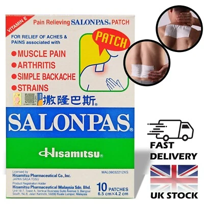 SALONPAS 10 Parches 135g - Parche Medicado Nuevo en Caja Sellado Dolores Musculares Dolor Foto 1 de 3