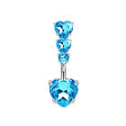 Fashion Exquisite Zircon Belly Button Rings Heart Round Barbell Navel Rings Yiuk
