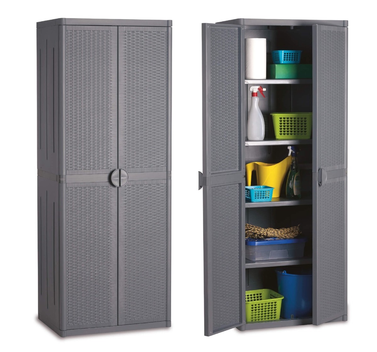 Armadio Esterno Keter Quadra Tuttopiani 68x39x166cm - Perfetto Per Giardino E Terrazzo - Foto 11