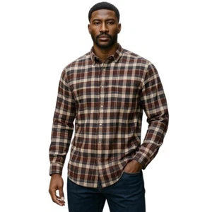 Camisa grande Faconnable para hombre manga larga a cuadros con botones - Imagen 1 de 5