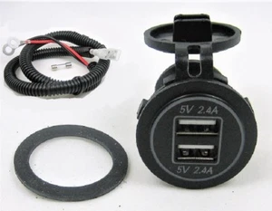 No LED Weatherproof 4.8 Amp USB Charger Adapter Socket 12V Outlet Power Jack - Photo 1 sur 3