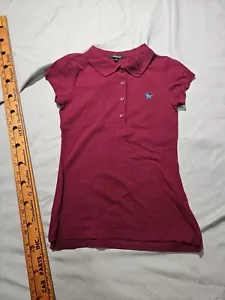 Ambiance Shirt Womens Medium Red Button Polo Collared Logo Preppy Top - Picture 1 of 11