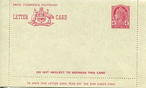 1957-59 Queen Elizabeth II 4d Claret - Letter card - Bild 1 von 3