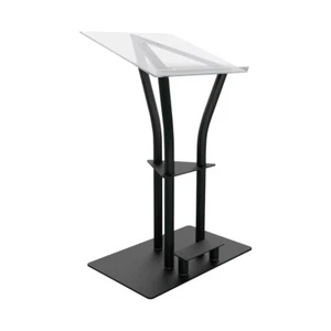 Global Truss DT-ERGO-LECTERN-BLK Aluminum Lectern Podium w Acrylic Top - Picture 1 of 4