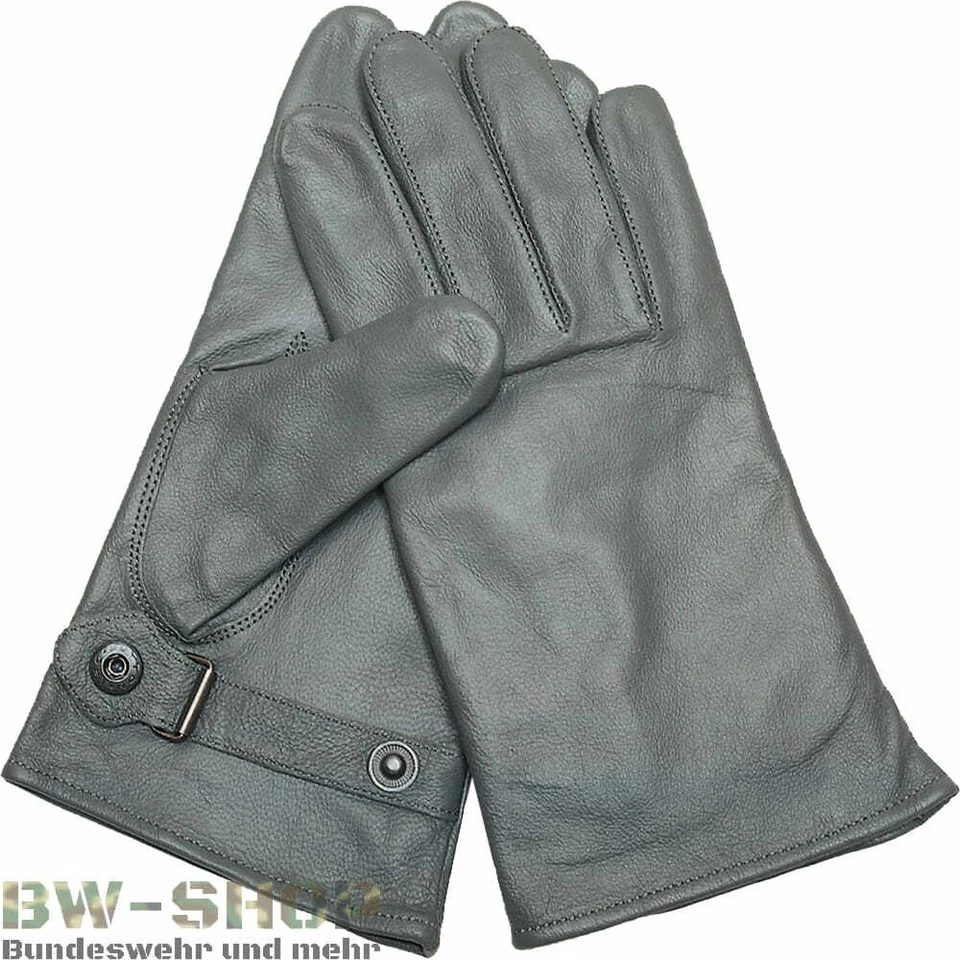 GERMAN ARMY LEATHER GLOVES GREY BW GLOVES LINED WINTER LEATHER S-3XL - Image 1 of 1