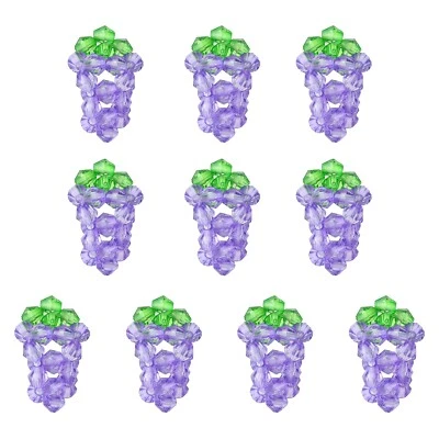 10x Dijes de cuentas de vidrio hechos a mano de uva púrpura dijes de imitación de frutas para joyería Foto 1 de 4
