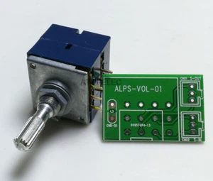 Japan ALPS RK27 Dual-Unit Knurled Shaft LOG Stereo Volume Potentiometer + PCB - Picture 1 of 1