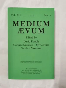 Medium Ævum Vol XCI 2022 No. 2, Edited by David Rundle, Corinne Saunders etc. - Imagen 1 de 7