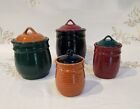 Studio Art Pottery Ceramic Canister Set - Air Tight Lids - Colorful Speckled