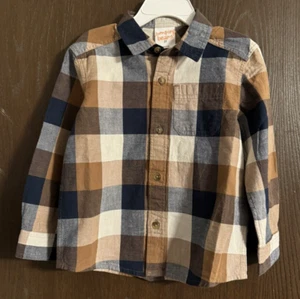 Jumping Beans Toddler Boys Long Sleeve 100% Cotton Pocketed Shirt Size 3T - NWT - Picture 1 of 2