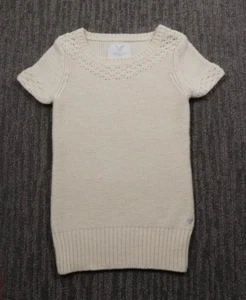 Suéter American Eagle Outfitters Y2K para mujer XS marfil manga corta balletcore - Imagen 1 de 10