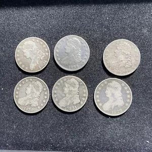 6 PEZZI METÀ BUSTO VG-XF 1822-1834 - Foto 1 di 3