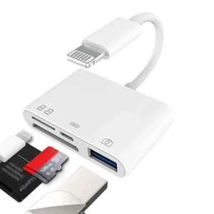 TF/SD Card Adapter Camera Reader for iPad iPhone6 7 8 Plus 13 14 15 Pro X Xs Lot - Picture 1 of 22