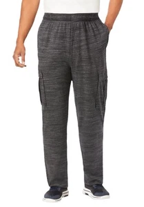 KingSize Men's Big & Tall Lightweight Jersey Cargo Sweatpants - Picture 1 of 31