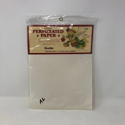 Bucilla 14 Count Perforated Paper White 8" x 12" Sheets For Cross Stitch Project - Image 1 of 2