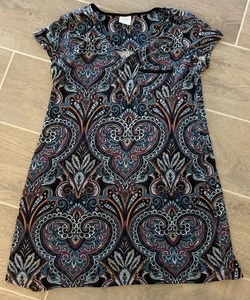 Soma Nightgown Short Sleeve Paisley Pajamas Loungewear Small - Imagen 1 de 2
