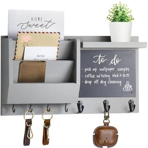 Holder for Wall Mail Holder Organizer Wall Mount with Shelf Hanging Key Rack - Picture 1 of 7