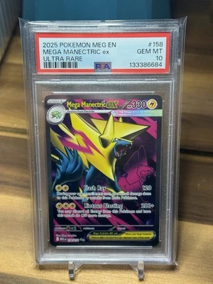 2025 POKEMON MEG EN-MEGA EVOLUTION ULTRA RARE #158 MEGA MANECTRIC EX PSA 10 - Image 1 of 2