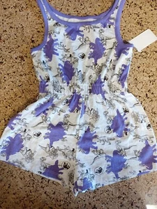 Universal Studios Jurassic World girls purple and gray Dinosaur romper - xs(4/5 - Picture 1 of 3