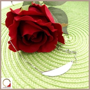 Collana targhetta luna da Donna in argento rodiato oro bianco personalizzabile - Foto 1 di 6