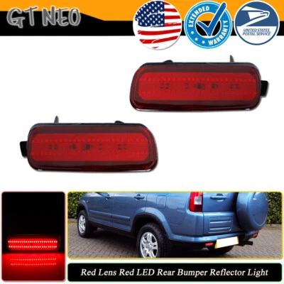 2x Lente Roja Reflector Parachoques Trasero LED Marcador Lámpara de Freno Para Honda CR-V 2002-2004 Foto 1 de 4