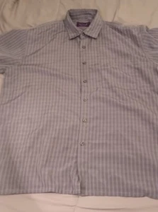 Bruno Shirt Mens Large Purple Button Down Short Sleeve Lightweight - Picture 1 of 9