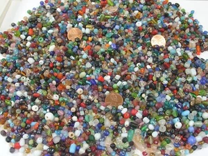 2 Pounds Assorted Color India Handmade Glass Spacer Beads Bulk Lot (QKP-13) - Picture 1 of 12
