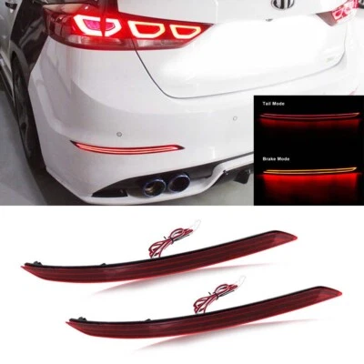 Para Hyundai Elantra 2016 2017 2018 2x LED parachoques trasero reflector luz freno lámpara Foto 1 de 4