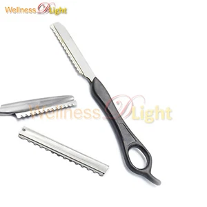 10 BLADES + PROFESSIONAL HAIR STYLING THINNING TEXURIZING CUTTING FEATHER RAZOR - Picture 1 of 3