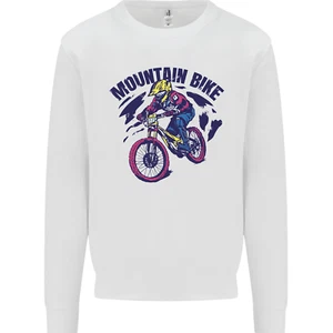 Cycling Mountain Bike Bicycle Cyclist MTB Kids Sweatshirt Jumper - Picture 1 of 87