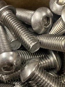 3/8-16 X 1 1/4 Button Head Socket Cap Screw Stainless . 20 PC'S - Picture 1 of 2