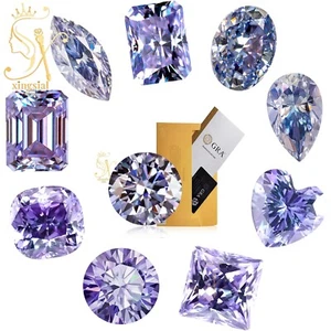 Purple Color Loose Moissanite Stone Fancy Shape Diamond Cut For Jewelry Gemstone - Picture 1 of 26