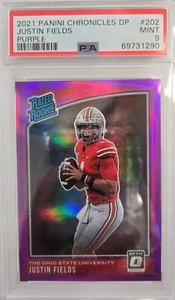 2021 Chronicles Draft Justin Fields Purple Prizm RC 1/49 #202 Ohio State PSA 9 - Picture 1 of 2