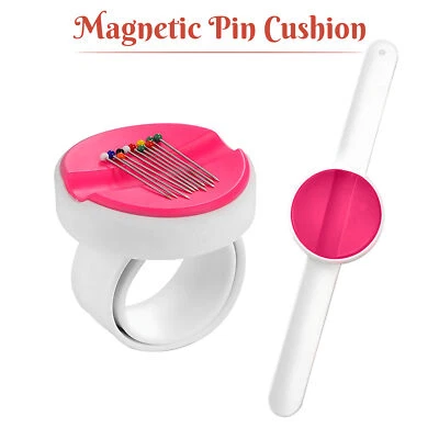 Magnetic Wrist Snap Sewing Pin Cushion Pins Holder Silicone Strap Bracelet - Image 1 of 4