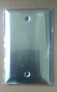 Single Gang Blank Plate Brushed Aluminum NOS Business Electrical Industrial - Picture 1 of 3