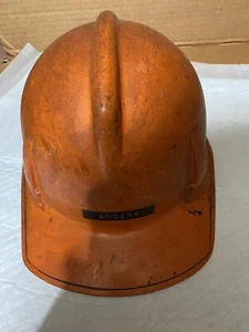 Vintage MSA orange harte Mütze. Ohne Schweißband Holzhof Mitarbeiterkappe - Bild 1 von 7