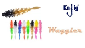 Kajig Waggler Gummifisch Gummiwurm Creaturebait Forelle Barsch Angeln Worm UV - Bild 1 von 25