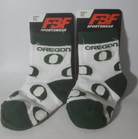 Oregon Ducks Socks Size Infant 0-3 NEW 2 PAIR Cover