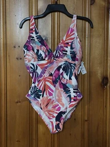 New Leilani Swimsuit Size 8 Tropical Colorful V-Neck Soft Cups - Picture 1 of 4
