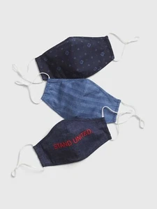 Máscara de contorno para adultos The Gap paquete de 3 soporte estampado azul unido envío rápido - Imagen 1 de 4