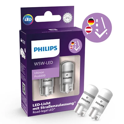 2 x Philips Ultinon Pro6000 W5W L.E.D mit Straßenzulassung Glühlampen Autolampen - Bild 1 von 4
