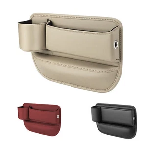Car Seat Organizer Leather Seat Gaps Filler Storage Box Phone Holder Organizer - Picture 1 of 18