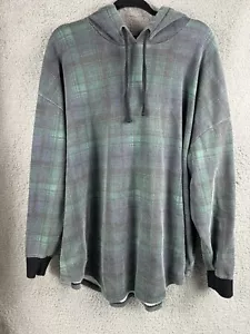 Torrid Faded Green & Black Plaid Hoodie Jacket Pullover - Size 3X TOP - Bild 1 von 13