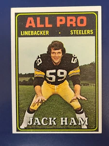 Tarjetas de fútbol americano Topps #137 1974 de los Jack Ham Pittsburgh Steelers - Imagen 1 de 2